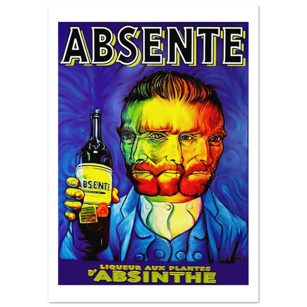 Absente Vintage Absinthe Liquor Advertisement with Van Gogh Poster - Matte / 8 x 12″ (21 x 29.7cm) / None - Poster