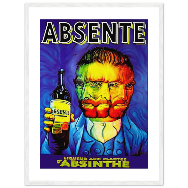 Absente Vintage Absinthe Liquor Advertisement with Van Gogh Poster - Matte / 18 x 24″ (45 x 60cm) / White - Poster