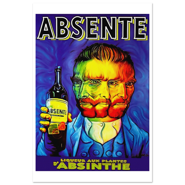 Absente Vintage Absinthe Liquor Advertisement with Van Gogh Poster - Matte / 24 x 36″ (60 x 90cm) / None - Poster