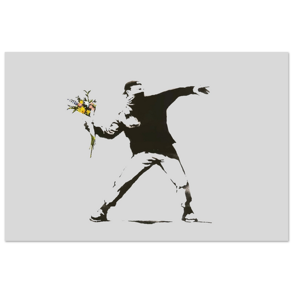 Banksy Flower Thrower Artwork Poster - Matte / 24 x 36″ (60 90cm) None