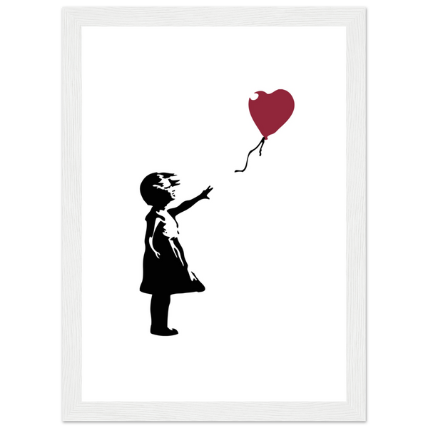 Banksy The Girl with a Red Balloon Artwork Poster - Matte / 8 x 12″ (21 x 29.7cm) / White - Poster