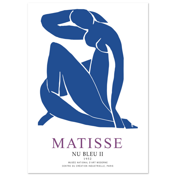 Henri Matisse Nu Bleu II (Blue Nude II) 1952 Artwork Poster - Matte / 24 x 36″ (60 x 90cm) / None - Poster