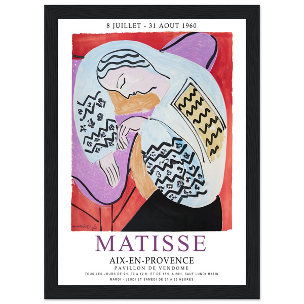 Henri Matisse The Dream - Aix-En-Provence Exhibition Poster - Matte / 8 x 12″ (21 x 29.7cm) / Black - Poster