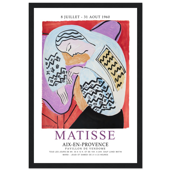 Henri Matisse The Dream - Aix-En-Provence Exhibition Poster - Matte / 12 x 18″ (30 x 45cm) / Black - Poster