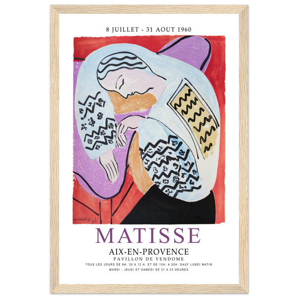 Henri Matisse The Dream - Aix-En-Provence Exhibition Poster - Matte / 12 x 18″ (30 x 45cm) / Wood - Poster