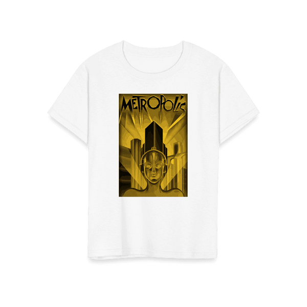 Metropolis - 1927 Movie Poster Reproduction in Oil Paint T-Shirt - Youth / White / S - T-Shirt