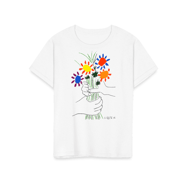 Pablo Picasso Bouquet of Peace 1958 Artwork T-Shirt - Youth / White / S - T-Shirt