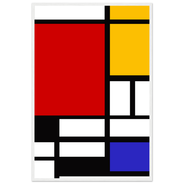 Piet Mondrian - Composition with Red Yellow and Blue 1942 Artwork Poster Matte / 24 x 36″ (60 90cm) White