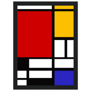 Piet Mondrian - Composition with Red Yellow and Blue 1942 Artwork Poster Matte / 8 x 12″ (21 29.7cm) Black