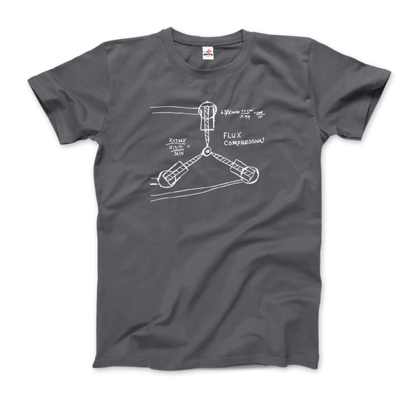 Flux Capacitor Sketch from Back to the Future T-Shirt - Men / Charcoal / Small by Art-O-Rama