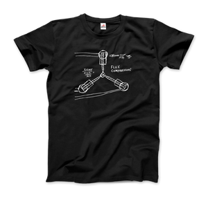 Flux Capacitor Sketch from Back to the Future T-Shirt - Men / Black / Small by Art-O-Rama