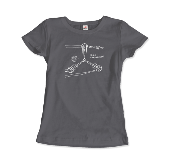 Flux Capacitor Sketch from Back to the Future T-Shirt - Women / Charcoal / Small by Art-O-Rama