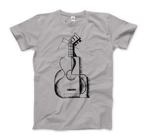 Juan Gris The Guitar 1912 Artwork T-Shirt - Men / Silver / Small by Art-O-Rama