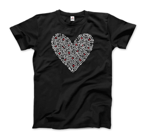 Keith Haring Heart Of Men - Icon Series Street Art T-Shirt - Men / Black / Small - T-Shirt