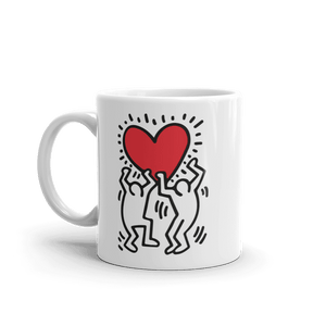 Keith Haring Men Holding Heart Icon Street Art Mug - 11oz (325mL) - Mug