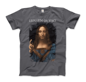 Leonardo Da Vinci Salvator Mundi 1499~1510 Artwork T-Shirt - Men / Charcoal / Small - T-Shirt