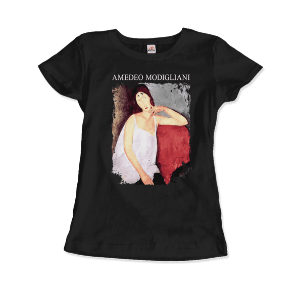 Modigliani - Portrait of Jeanne Hébuterne 1919 Artwork T-Shirt - Women / Black / Small - T-Shirt