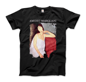 Modigliani - Portrait of Jeanne Hébuterne 1919 Artwork T-Shirt - Men / Black / Small - T-Shirt