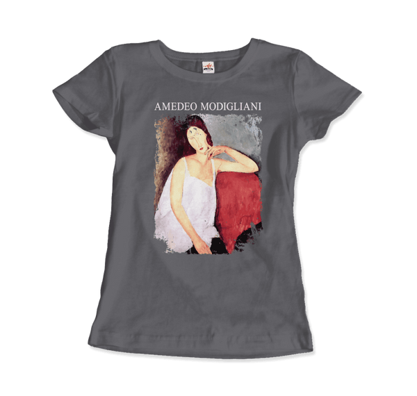 Modigliani - Portrait of Jeanne Hébuterne 1919 Artwork T-Shirt - Women / Charcoal / Small - T-Shirt