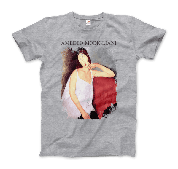 Modigliani - Portrait of Jeanne Hébuterne 1919 Artwork T-Shirt - Men / Heather Grey / Small - T-Shirt