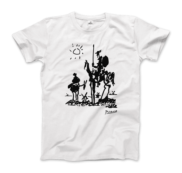 Pablo Picasso Don Quixote of La Mancha 1955 Artwork T - Shirt - Men (Unisex) / White / S - T - Shirt