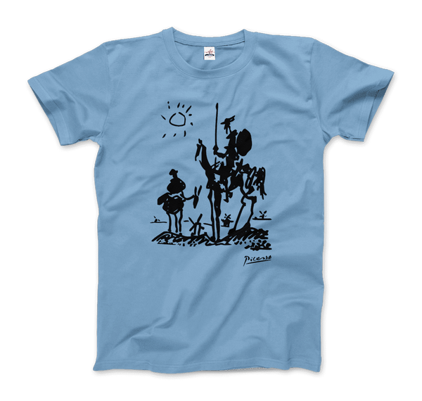 Pablo Picasso Don Quixote of La Mancha 1955 Artwork T - Shirt - Men (Unisex) / Light Blue / S - T - Shirt