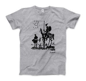 Pablo Picasso Don Quixote of La Mancha 1955 Artwork T - Shirt - Men (Unisex) / Heather Grey / S - T - Shirt