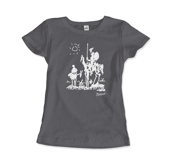 Pablo Picasso Don Quixote of La Mancha 1955 Artwork T - Shirt - Women (Fitted) / Charcoal / S - T - Shirt
