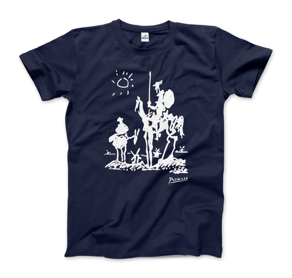 Pablo Picasso Don Quixote of La Mancha 1955 Artwork T - Shirt - Men (Unisex) / Navy / S - T - Shirt