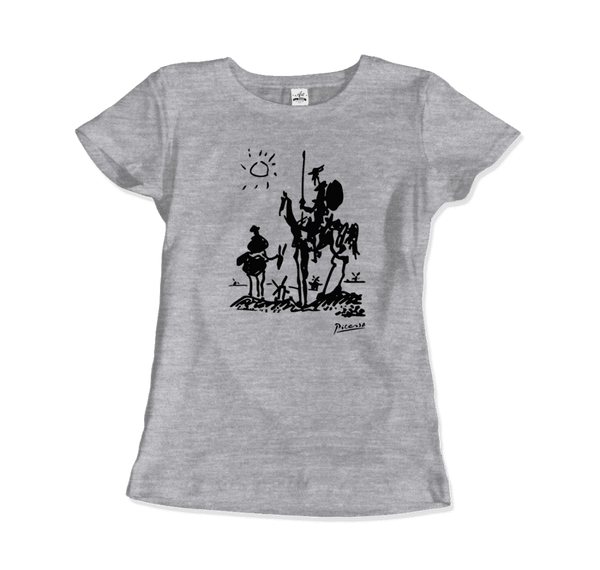 Pablo Picasso Don Quixote of La Mancha 1955 Artwork T - Shirt - Women (Fitted) / Heather Grey / S - T - Shirt