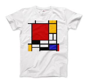 Piet Mondrian - Composition with Red Yellow and Blue - 1942 Artwork T-Shirt - Men / White / Small - T-Shirt