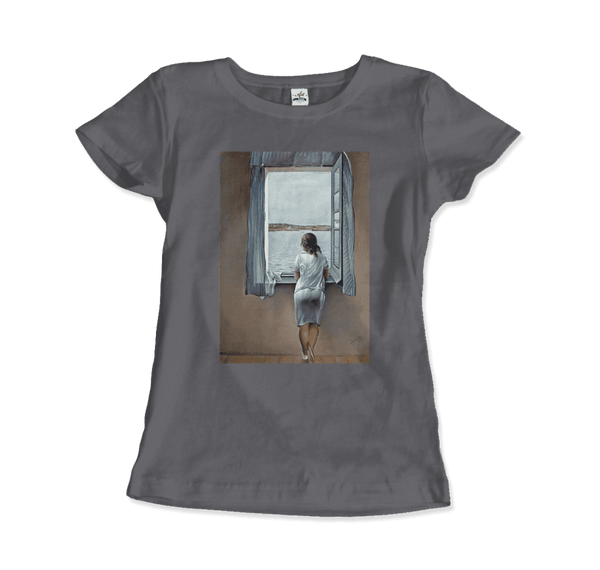 Salvador Dali Young Woman at a Window Artwork T-Shirt - Women / Charcoal / Small - T-Shirt