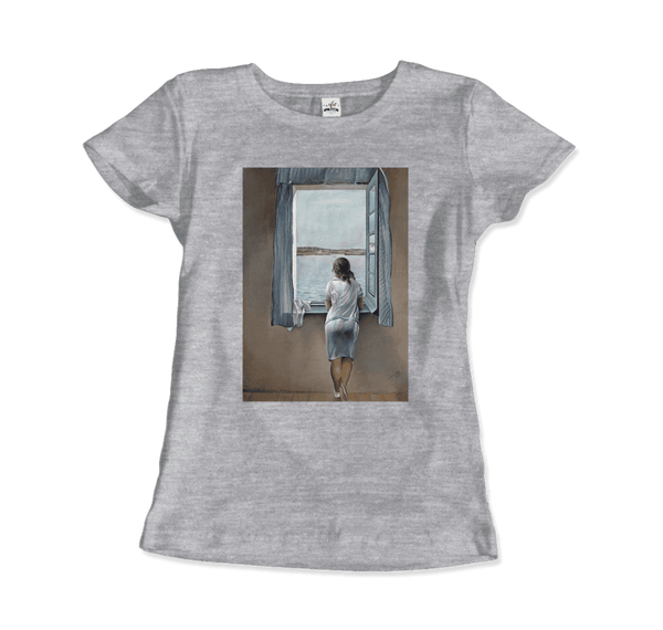 Salvador Dali Young Woman at a Window Artwork T-Shirt - Women / Heather Grey / Small - T-Shirt