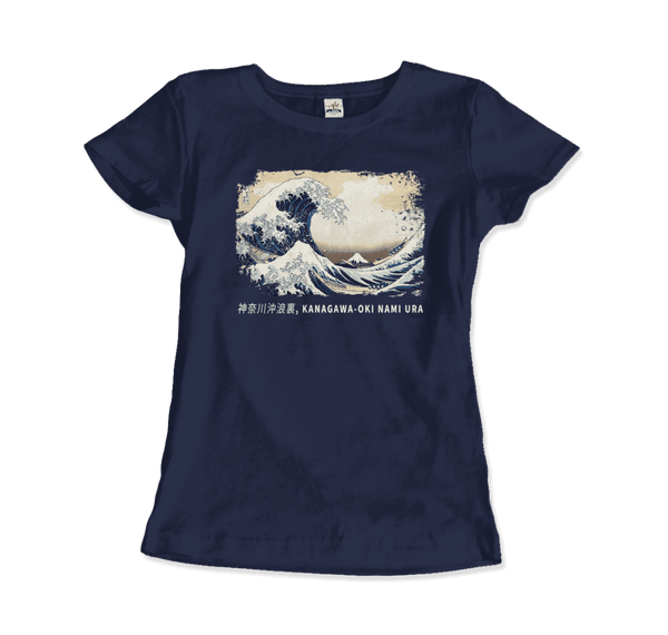 The Great Wave off Kanagawa Artwork T-Shirt - Women / Navy / Small - T-Shirt