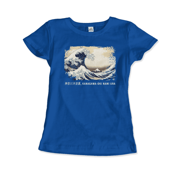 The Great Wave off Kanagawa Artwork T-Shirt - Women / Royal Blue / Small - T-Shirt