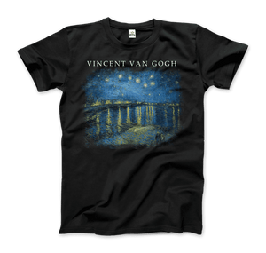 Van Gogh Starry Night Over the Rhône 1888 Artwork T-Shirt - Men / Black / Small - T-Shirt