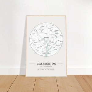 Washington, D.C., United States - Minimalist Map Poster - Art-O-Rama Shop