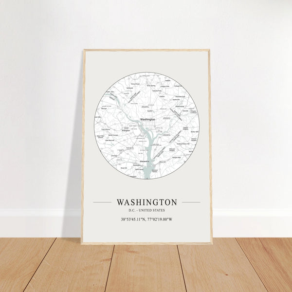 Washington, D.C., United States - Minimalist Map Poster