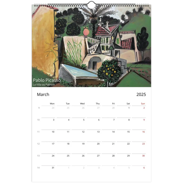 2025 Art Calendar - A Journey Through Masterpieces - Calendar