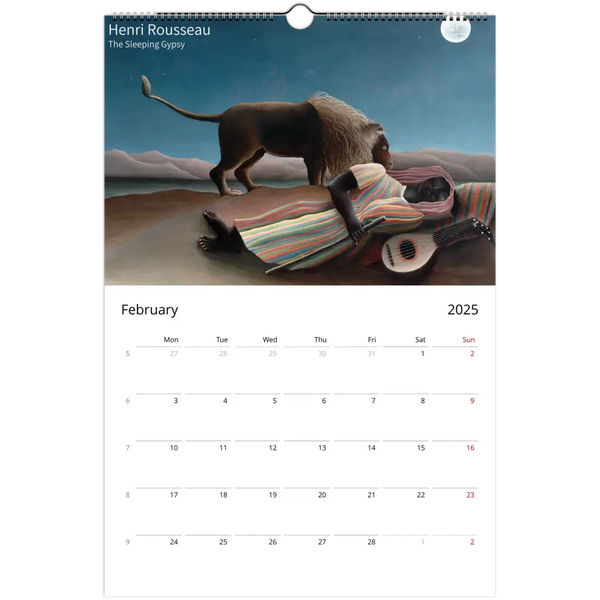 2025 Art Calendar - A Journey Through Masterpieces - Calendar