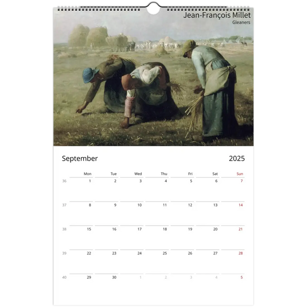 2025 Art Calendar - A Journey Through Masterpieces - Calendar