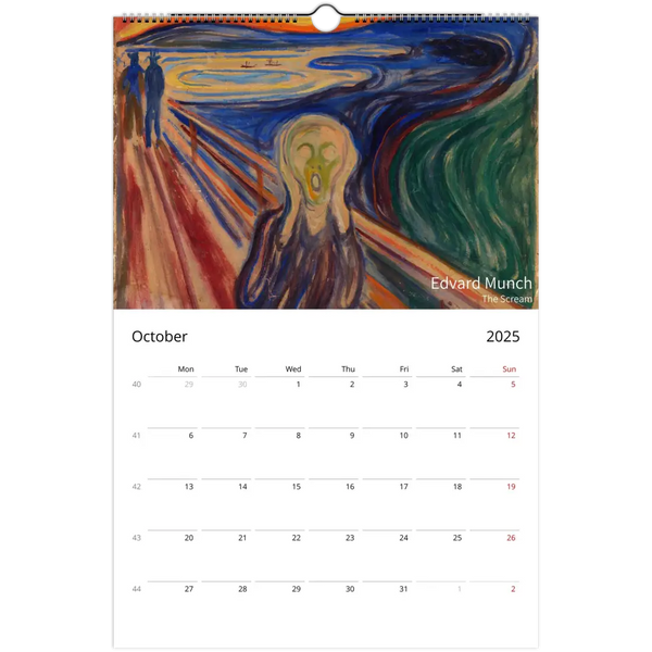 2025 Art Calendar - A Journey Through Masterpieces - Calendar