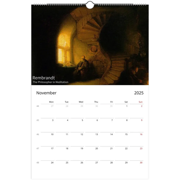 2025 Art Calendar - A Journey Through Masterpieces - Calendar