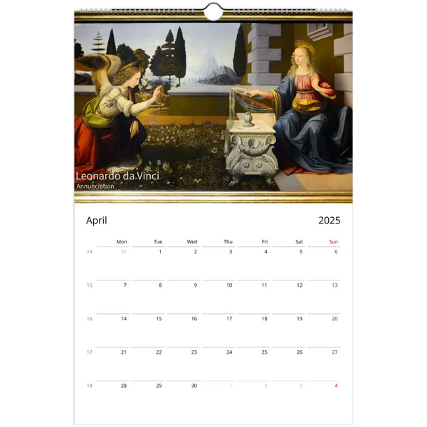 2025 Art Calendar - A Journey Through Masterpieces - Calendar