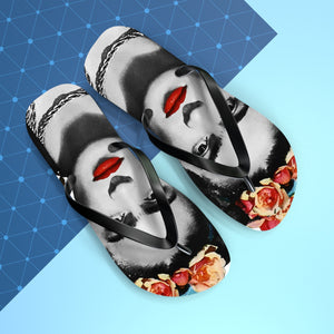 Frida Kahlo With Flowers Poster Artwork Flip-Flops - Art-O-Rama Shop