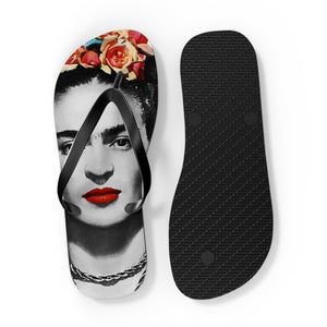 Frida Kahlo With Flowers Poster Artwork Flip-Flops - Art-O-Rama Shop
