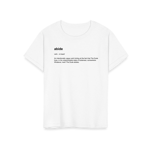 Abide Definition T - Shirt - Youth / White / S - T - Shirt