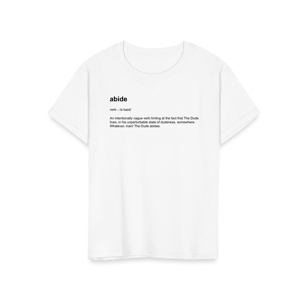 Abide Definition T - Shirt - Youth / White / S - T - Shirt