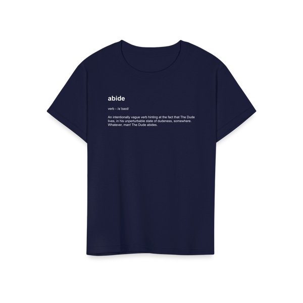 Abide Definition T - Shirt - Youth / Navy / S - T - Shirt