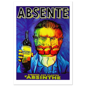 Absente Vintage Absinthe Liquor Advertisement with Van Gogh Poster - Matte / 8 x 12″ (21 x 29.7cm) / None - Poster